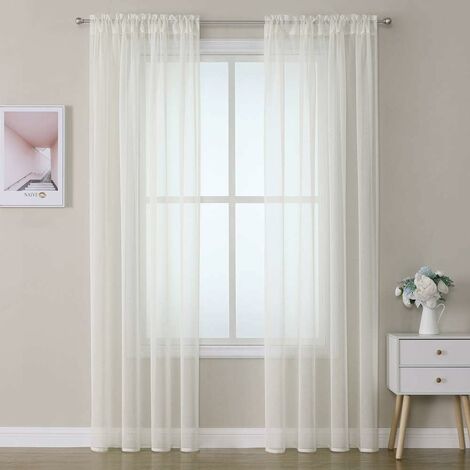 Tende 2 Pannelli Trasparenti In Voile Con Passanti Morbidi Finestre Per Tende 2 Pannelli Trasparenti In Voile Con Passanti Morbidi Finestre Per
