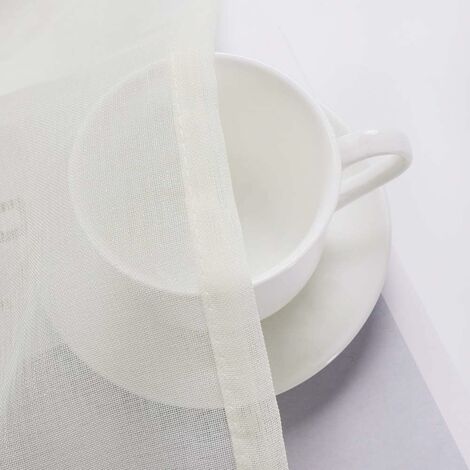 DWCN Tende per Interni con Fermatenda Tende Trasparenti in Voile con Occhielli per Camera da Letto 2 Pannelli, 132x160 CM, Beige