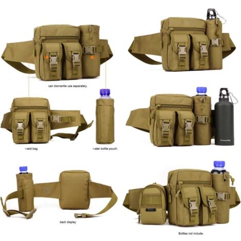 Marsupio Tattico Impermeabile Con Portabottiglia Rimovibile - Tante Tasche - Foto 4