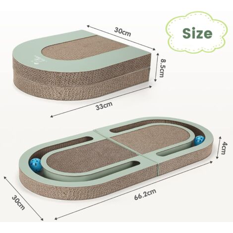 Tiragraffi Per Gatti In Cartone Ovale - Komsoup, Morbido, Resistente E Anti-Graffio - Foto 2