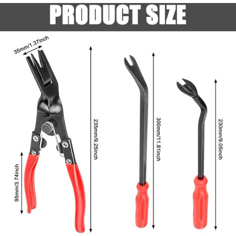 Pinze per Clip di Rivestimento, 3 Pezzi per Rimuovere Elementi di Fissaggio, Pinze per Rivetti per Rivestimenti di Porte, Pinze per Rimuovere Elementi di Fissaggio, Estrattore, Kit di Strumenti per Ba