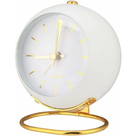 Flip Desk Clock, Movimento Al Quarzo Meccanico Flip Clock Single Foot Auto Per L'Ufficio Per La Casa (Bianco