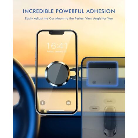 Supporto Magnetico Doppio Per Telefono - Pieghevole In Lega Di Zinco Con Foro 1/4 Per Treppiede - Compatibile Con IPhone 16-12 E Android - Per Auto, Palestra, Viaggi