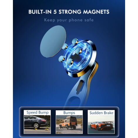 Supporto magnetico per telefono con Magsafe, doppio anello regolabile per palestra e supporto, impugnatura rimovibile per iPhone e smartphone, compatibile con supporto magnetico per auto (argento