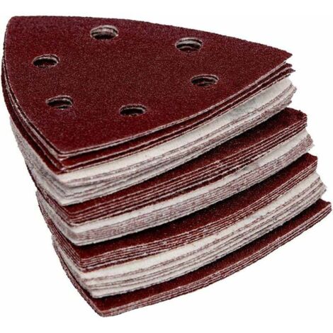 120 Triangoli Abrasivi Delta - 93x93mm, 6 Fori, Grana Mista 40-240, Per Levigatrici