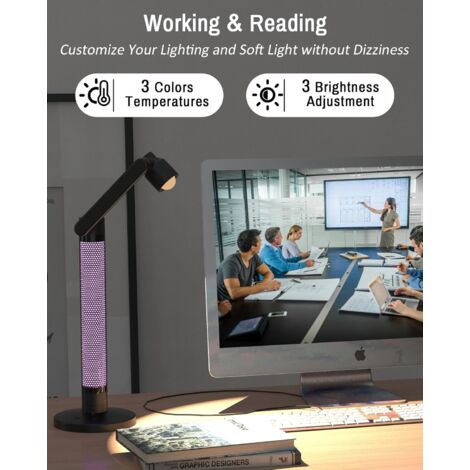 Lampada Da Scrivania LED Con Carica Wireless - 5 Livelli Luminosità, Sveglia, Calendario - Foto 12