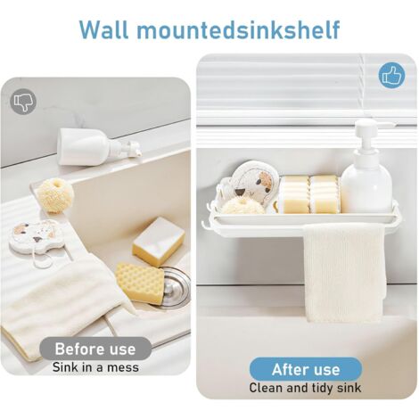 Organizer Per Lavello Senza Foratura PATRICKWHITE - Porta Spugne, Scolapiatti, Per Cucina E Bagno