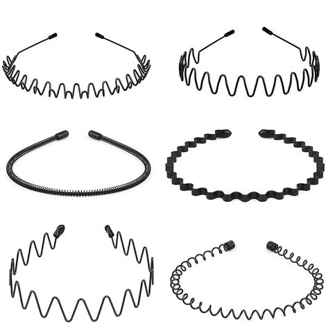 6 Fasce Per Capelli In Plastica Nera Con Denti, Morbide E Antiscivolo, Accessori Moda Per Donne E Ragazze