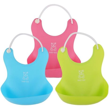 Bavaglino in silicone con vassoio di raccolta, impermeabile e lavabile