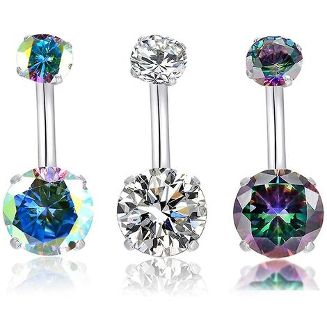 Piercing Elica Nascosto In Acciaio Chirurgico 16G Con Catenina E Perline, Barre Intercambiabili 6mm E 8mm