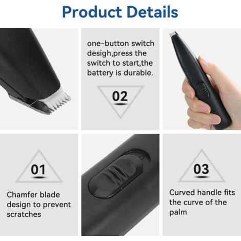 Tosatore Zampe Per Cani Con Luce LED – Tagliapeli Ricaricabile USB, Silenzioso, Per Gatti E Piccole Zone (Orecchie E Cuscinetti)
