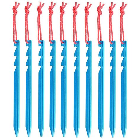 Alomejor 10 Picchetti Da Tenda In Lega Di Alluminio, 16 Cm, Per Campeggio, Trekking E Sopravvivenza, Colore Oro/Rosso/Argento - 2