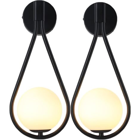 2PCS Retro Applique da Parete Interni Lampada da Parete Moderna Luce a Muro per Soggiorno Camera da Letto Corridoio Corridoio Nero | Leroy Merlin