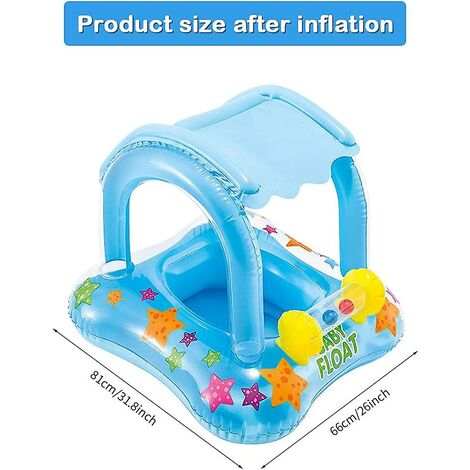 XQMMGO - Salvagente per bambini e neonati, forma ad anello gonfiabile con sedile, per bambini dai 6 ai 36 mesi, 52 cm (rosa