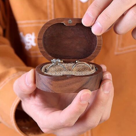 Supporto Per Anelli In Legno - Espositore Gioielli Organizzatore Per Matrimoni, Compleanni, Evento, Dimensioni 14.4x8.3 Cm