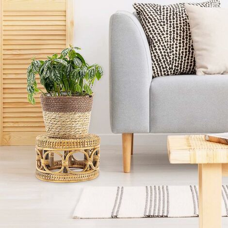 Nagpew Supporto Per Piante In Legno Di Pino – Sgabello Per Fiori Con Piedi Intagliati Vintage – 24,8x14 Cm – Per Interni - 2