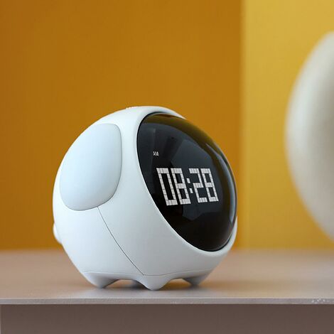 Sveglia digitale piccola, 11,4 cm, a doppia campana, elettronica, a LED, con spina o a batteria, sveglia silenziosa in metallo, sveglia da comodino per dormienti pesanti, adulti e bambini (blu