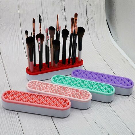 Organizer In Silicone Per Pennelli E Utensili – 90+ Slot, 20,5x5x3 Cm, Verde E Bianco, Per Cucito E Pittura