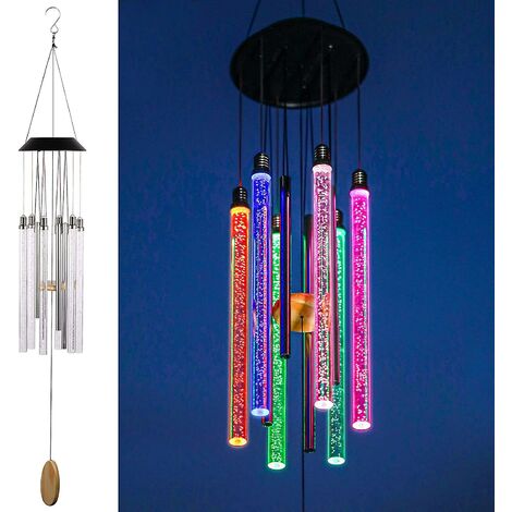 Campanelli Eolici Solari A Forma Di Angelo Con Luci LED 7 Colori Per Esterno Giardino – Regalo Idea Mamma