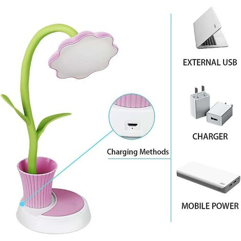 Lampada Ricaricabile Usb Lampada Da Scrivania LED Per Bambini Molbory - Ricaricabile USB, Con Supporto Per Cellulare E Braccio Flessibile Lampade Da Scrivania Da Interno