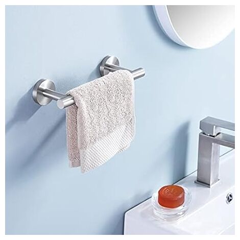 SRTSTR 2 Pezzi Porta Strofinacci Cucina Senza Forare Porta Asciugamani Cucina da Appendere 36cm Appendi Strofinacci Cucina Portasciugamani in Acciaio Inossidabile Barra Canovaccio per Bagno Nero