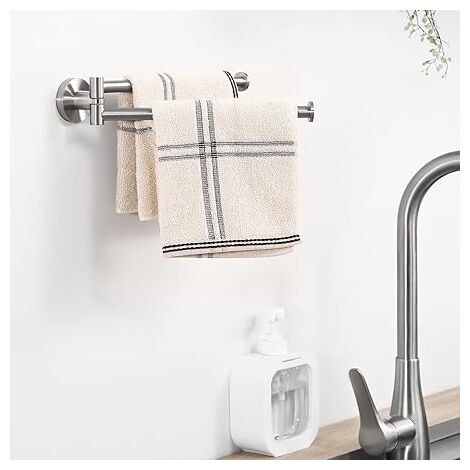 Portasciugamani Da Bagno A Parete In Acciaio Inox SUS304 - 45.7 Cm