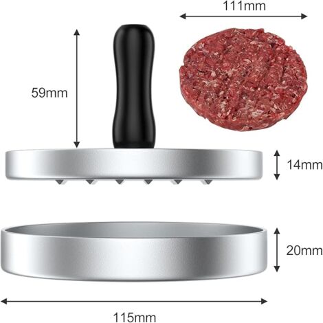 Pressa per hamburger in alluminio di alta qualà e 100 fogli Pressa per hamburger in alluminio di alta qualà e 100 fogli