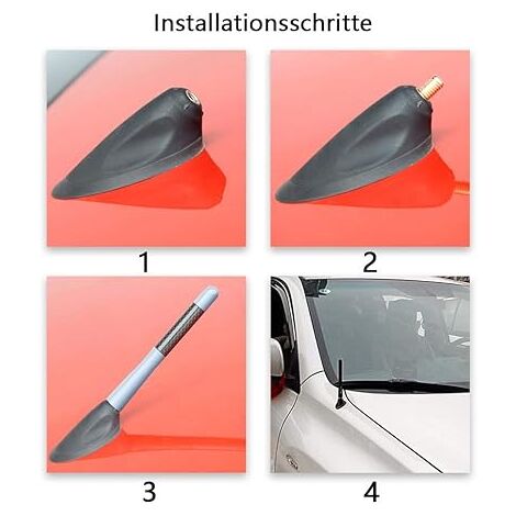 Antenna Corta Per Auto In Alluminio, 3,6 Cm, Universale, Ricezione AM/FM, Con Viti Di Ricambio (nero/blu/rosso) - 2