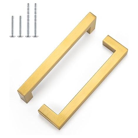 6 Maniglie Per Mobili Moderne In Lega Di Zinco - Design Semplice Per Cucina, Cassetti E Armadi - Fori Da 128 Mm