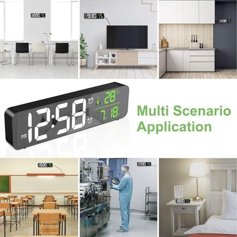 Sveglia Digitale LED Con Grande Display, Orologio Da Parete/da Scrivania, Temperatura E Data, Telecomando