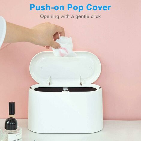 MAJOYLIFE Pattumiera Da Tavolo Mini Con Coperchio Push-to-Open - Verde, Per Scrivania, Ufficio, Comodino E Toeletta