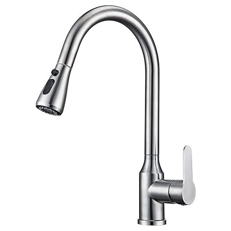 Rubinetto Lavabo Estraibile Grigio 360° Con 4 Modalità Doccetta - Miscelatore Monocomando In Acciaio - 2