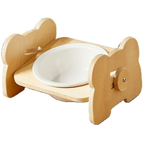 Portaciotole Rialzato Per Cani E Gatti Con 3 Ciotole Ceramica - Grigio Scuro