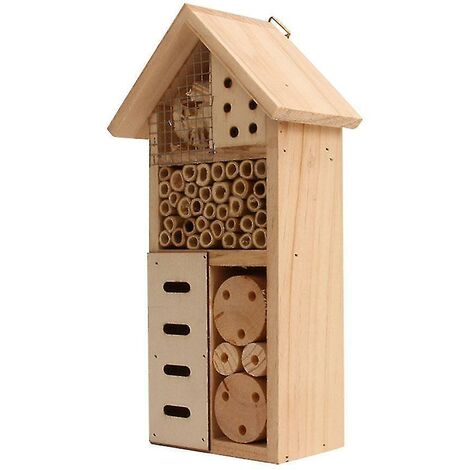 MAZUR International Hotel Per Insetti In Legno – Casa Rifugio Per Api, Farfalle, Coccinelle – Nido Per Giardino, Balcone, Terrazzo