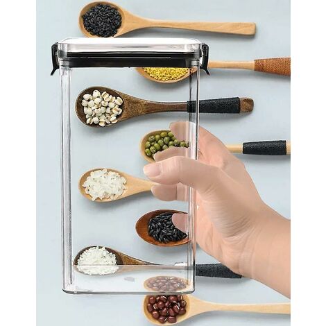 OGGI 4pc Set Di Contenitori Trasparenti Con Coperchi E Cucchiai Di Morsetto Contenitori Di Stoccaggio Degli Alimenti Ermetici Ideali Per La Cucina~p139068140