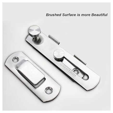 Set Di 4 Chiavistelli Magnetici Ultra Sottili Per Porte - Acciaio Inox, Argento, Viti Incluse