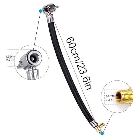 Kit 5 Tubi Gonfiaggio Pneumatici Chudian - Gomma Flessibile Per Auto E Moto (Nero E Blu) - Foto 6