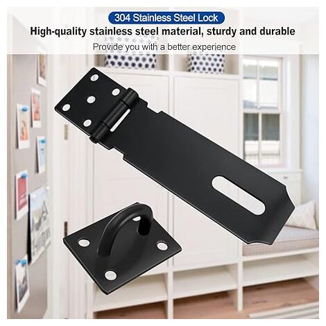 2 Serrature Con Lucchetto Per Cassetti E Armadi - Hasp In Lega Di Zinco, Chiave Inclusa - Foto 4