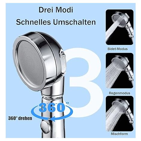 Con Filtro Soffione Doccia Con Filtro A Risparmio D'acqua, Soffione Ad Alta Pressione Con 5 Filtri E Ganci, Doccetta Con 3 1 Tipi Di Getto, Doccetta