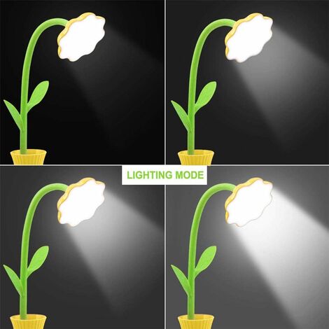 LAMPADA DA SCRIVANIA BAMBINI RICARICABILE LED - 3 TEMPERATURE COLORE, BRACCIO FLESSIBILE, DESIGN GREEN CARTOON - Foto 5