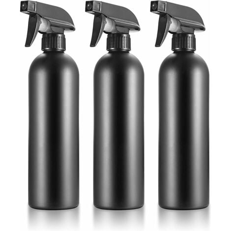 3 flaconi spray da 500 ml, flacone spray nero, flacone spray per  acconciature, flacone spray botanico