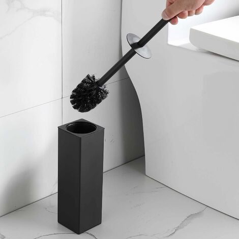 Set 2 In 1 Sturalavandini E Scopino WC In Silicone Con Supporto Ventilato - Combinazione Per Pulizia Bagno - Nero - 4