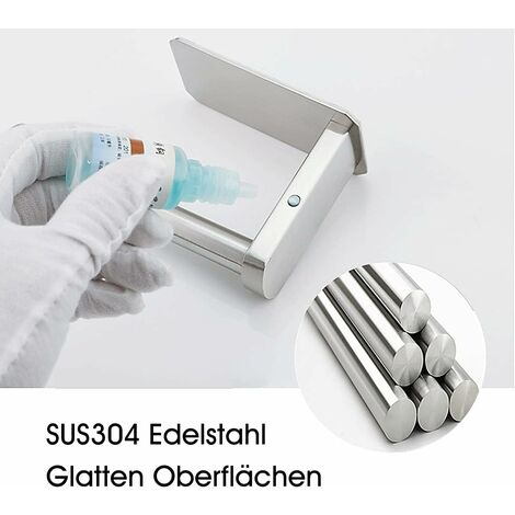 JYJLLM 3 Portarotolo Da Cucina Autoadesivi In Acciaio Inox, Per Asciugamani Carta, Senza Fori, Per Bagno E Dispensa, Colore Grigio