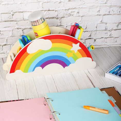 Portapenne da scrivania per bambini, custodia per penna arcobaleno per  portapenne, forniture per ufficio, accessori da