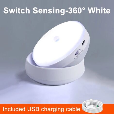 Luce notturna a LED con sensore di movimento Lampada da parete a LED ricaricabile USB per camera da bagno, lampada da parete a specchio per armadio, lampada intelligente da cucina acquista in
