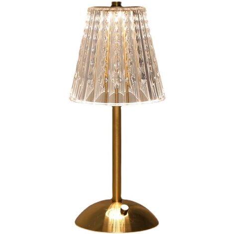 Lampada da tavolo in cristallo touch ricaricabile Lampada da tavolo USB piccola luce notturna bar creativo ristorante lampada da comodino atmosfera decorazione della casa 30 x 13 cm