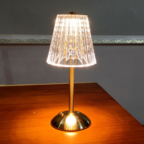Lampada da tavolo in cristallo touch ricaricabile Lampada da tavolo USB piccola luce notturna bar creativo ristorante lampada da comodino atmosfera decorazione della casa 30 x 13 cm