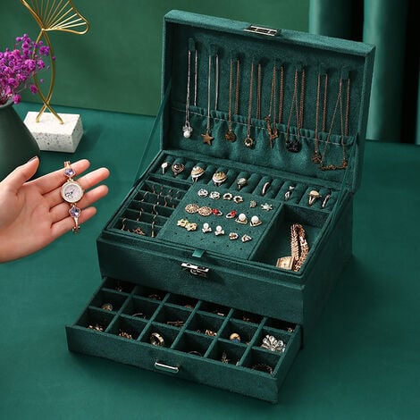Jewellery Box Organizzatore di gioielli da viaggio con 3 cassetti