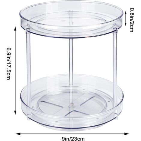 Lazy Susan Organizer Homerays da 22,9 cm, antiscivolo, in bambù, Lazy Susan, per cucina, girevole, portaspezie per armadio da cucina, organizer per piano di lavoro della cucina, nero