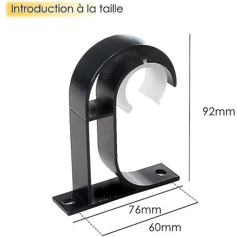 Staffa Porta Tenda In Metallo Bianco - 3 Pezzi - Fissaggio A Parete Per Aste 1/2 O 5/8 Di Pollice